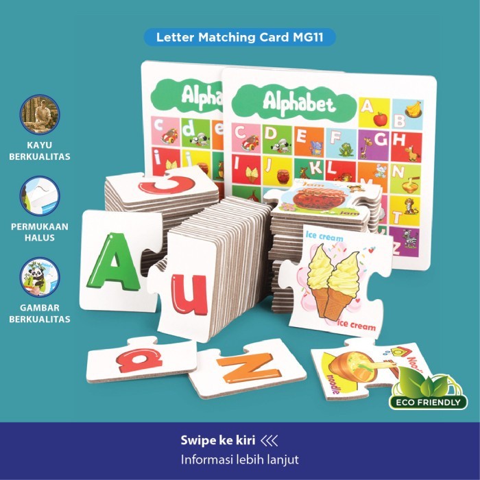 Mainan Edukasi Letter Matching Card / Mainan Puzzle Anak / Jigsaw
